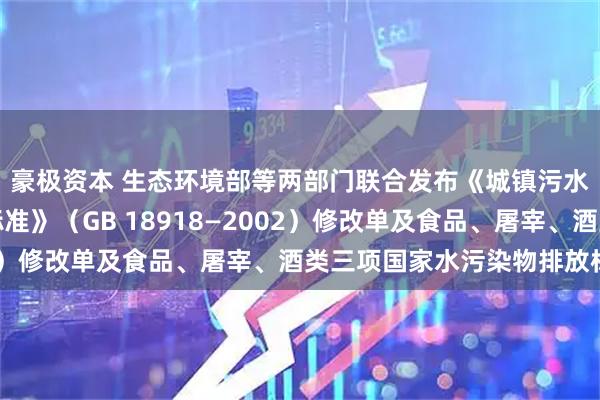 豪极资本 生态环境部等两部门联合发布《城镇污水处理厂污染物排放标准》（GB 18918—2002）修改单及食品、屠宰、酒类三项国家水污染物排放标准
