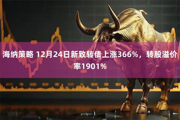 海纳策略 12月24日新致转债上涨366%，转股溢价率1901%